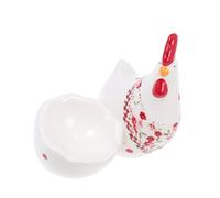 Mikinona Ceramic Egg Holder Floral Pattern Adorable Chick Design for Breakfast Table Decor Single Egg Storage Tray for Home Kitchen Use
