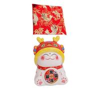 Mikinona Ceramic Fortune Cat Money Pot Piggy Bank with Lucky Cat Design for Home Decor and Charming Coin Bank for Year Birthday Christmas Anniversary Unique Asian Sculpture for Saving Coins