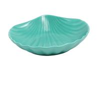 Mikinona Ceramics Dessert Salad Bowl Green Shell Shape Kitchen Serving Bowl for Home Parties Weddings Elegant Food Snack Plate for Salad Chips Hot Dishes Family Gatherings