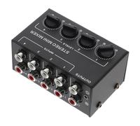 Mikinona Channel Stereo Mini Audio Mixer Passive Low Noise Portable Mixer for Phone Computer Instruments with Independent Volume Controls Abs Iron Body