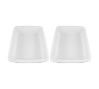 Mikinona Chemical Storage Tray Plastic 2pcs Rectangular White Medium Depth for Lab Tools Organization and Chemistry Experiments