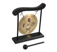 Mikinona Chinese Desktop Gong Bell Stand Feng Shui Gong Ornament Brass for Office Feng Shui Home Decor Cultural Symbolism