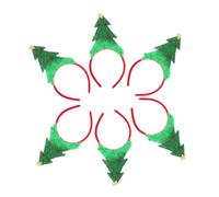 Mikinona Christmas Tree Headbands 6pcs Set Holiday Party Headbands for Women Xmas Hair Accessories Christmas Hair Decorations