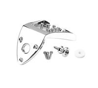 Mikinona Chrome Metal Mandolin Tailpiece String Instruments Corrosion-resistant Mandolin Part with Installation Accessories Compatible with Various Models for Sound and Noise Reduction