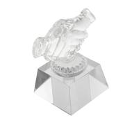 Mikinona Clear Crystal Trophy Award with Thumb Up Design Decorative Desktop Trophy for Party Prizes Sports Competitions and Office Recognition High Transparency with Eye-catching Light