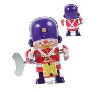 Mikinona Clockwork Wind-up Soldier with Drumming Action Tinplate Cartoon Percussionist Plaything for Enhances Coordination and Imagination Reusable Spring-powered Gift for Collectors
