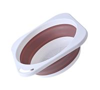 Mikinona Collapsible Folding Wash Basin Portable Home Face Washing Basin Medium Pink for Travel Camping Spa Use