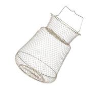 Mikinona Collapsible Galvanized Wire Fishing Basket Lightweight Fish Crab Shrimp Cage with Dense Mesh for Secure Catch Outdoor Fishing