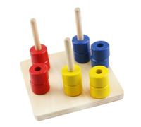 Mikinona Color Cognition Montessori Early Educational for Vertical Stacking Rings with Rounded Edges Enhances Hand-eye Coordination Logical Thinking and Creativity Development