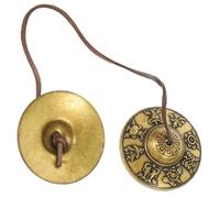 Mikinona Copper Finger Cymbals Buddhist Meditation Bell Yoga Cymbal Bell Hand Percussion Simple Design Easy to Learn Antique Handicraft