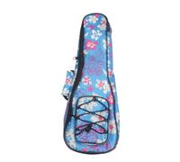 Mikinona Cotton Padded Ukulele Carry Bag with Floral Plaid Pattern Double Shoulder Backpack for Men Women Durable Ukulele Storage