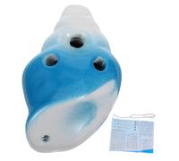 Mikinona Creative Cartoon Conch Shaped Ceramic Ocarina Beginner Practice Musical Instrument with Unique Blue Design for Adults