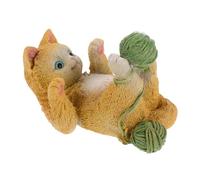 Mikinona Creative Resin Cat Cell Phone Holder with Yarn Ball Cute Desktop Phone Stand for Bedside Office Tabletop Decor Portable Non-slip Smartphone Cradle for Christmas