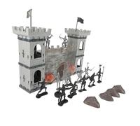 Mikinona Creative Soldier Model Set for Roman Castle War Playset Military Figures with and Chariots Grey Sand Table for Imaginative Wargaming and Learning