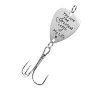 Mikinona Creative Stainless Steel Fishing Lure with Triple Treble Hooks Guitar Pick Bait for Outdoor Fishing Vivid Deep Water Tackle You Are My Greatest Catch of My Life Pattern