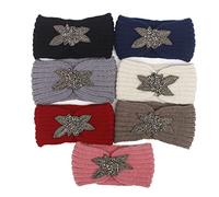 Mikinona Crochet Bow Headband Hand Made Headband Crochet Headwear Headpiece Warm Hair Band Simple Flower Pattern Design