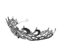 Mikinona Crystal Rhinestone Moon and Star Wedding Crown Lightweight Bridal Tiara with Dazzling Sparkle Comfortable Fit for Halloween Party Cosplay and Hair Accessories
