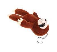 Mikinona Cute Plush Sloth Keychain Charm Soft Stuffed Animal Pendant for Bags Backpacks Wallets Adorable PP Cotton Hanging Ornament with Smooth Surface Comfortable Touch Deep Brown