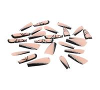 Mikinona Dark-themed Armor Press Nails Medium Goth Art Stickers for Parties French Tip False Nails Reusable Wearable for Halloween Events