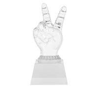 Mikinona Delicate Transparent Crystal Hand-shaped Trophy Award Supply Vivid Desktop Decor Decorative Prize Gift for Home and Office