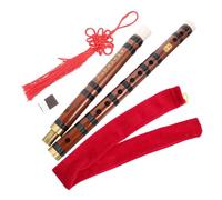 Mikinona Detachable Bamboo Flute for Beginners and Adults, Lightweight and Comfortable to Hold, E Tone Wooden Flute with Copper Key, Retro Style Musical Instrument for School and Beginner