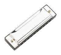 Mikinona Diatonic 10-Hole Blues Harmonica Key of C Portable Metal Harmonica for Adults and Beginners Educational Musical Instrument