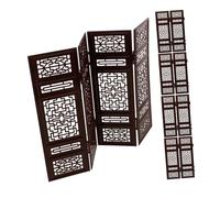 Mikinona Dollhouse Screen Miniature Folding Screen 6pcs 1:12 Scale Chinese Style Room Divider for Dollhouse Accessories and Desk Room Separation, Small Felt Panel Toys for Miniature Furniture Display