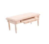 Mikinona Dollhouse Wooden Table Mini Chair Wooden Mini Dollhouse Furniture Beige