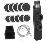 Mikinona Double Holes Kazoo Musical Instrument with Replacement Lanyard and Membranes, Black ABS Kazoo for Adults and Students, Portable and Easy to Play