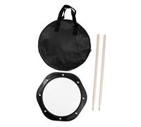 Mikinona Dumb Drum Practice Cushion Drum Practice Pad with Storage Bag Black Nylon and Rubber Technique Training Suitable for Beginner and Advanced Drummers
