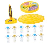 Mikinona Educational Balance Block with Plastic Astronauts Large Yellow PP Material Enhances Fine Motor Skills Hand-eye Coordination Imagination and Social Interaction for Boys
