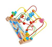 Mikinona Educational Bead Maze Roller for Cognitive Puzzle with Animal Design Safe Water-based Paint Enhances Coordination and Practical Skills Montessori Learning for Early Development