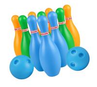 Mikinona Educational Bowling Plastic Pins with Balls Eco Friendly Bowling Game for Boys Indoor Outdoor Play Random Color