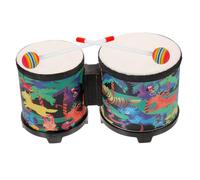 Mikinona Educational Boys and Girls Bongo Drum Set with Drumsticks, 5 and 6 Inch Conga Percussion Instruments for Children Age 8-12, Toddler Hand Drum Forest Design