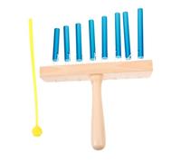 Mikinona Eight-tone Tabletop Wind Chimes with Mallet, Solid Aluminum Orff Percussion Music Toy, 8-note Metal Wind Bell Instrument for Beginner Band and Classroom Use, Royal Blue