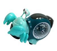 Mikinona Electric Induction Crawling Crab with Rotating Shell LED Lights and Music for Early Education Safe Soft Silicone Eyes Encourages Crawling and Walking Development for Boy Girl