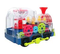Mikinona Electric Train with Light and Music Omnidirectional Early Educational Train Model with Transparent Shell and Wheels Stimulates Brain Development