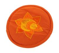 Mikinona Embroidered Teapot Cushion for Studio Religious Themed Buddha Sound Bowl Pad Buddhist Sound Bowl Mat Thick Padded Round Cushion Prayer Mat