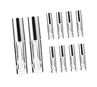 Mikinona Empty Lip Gloss Tube 10pcs 3ml Lip Gloss Sub Bottle Silver DIY Lip Gloss Containers Brush Extensi