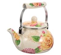 Mikinona Enamel Tea Kettle Cold Water Container with Comfortable Handle Portable Lightweight Kitchen Pot for Induction Cooker Electric and Gas Stove Heating Safe for Tea and Lovers