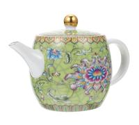 Mikinona Enamel Teapot Heat-Resistant Small Tea Kettle 4 Cup Ceramic Tea Maker for Home Office Restaurant Loose Leaf Brewing