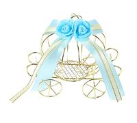 Mikinona European Style Pumpkin Cart Candy Wrapping Box Blue Iron Art Wedding Favor Container for Party Decorations and DIY Crafts Unique Souvenir Candy Display