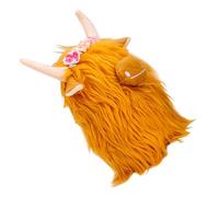 Mikinona Fluffy Highland Cow Plush Soft Stuffed Animal Doll for Realistic Scottish Cattle Design Non-fading Farm Animal and Party Decor