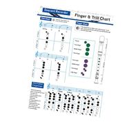 Mikinona Flute Chord Chart for Beginner Practice, Bass Recorder Finger Chart, 8-Hole Fingering Guide, Coated Paper Practice Sheet for Wind Woodwinds