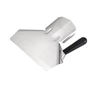 Mikinona French Fries Shovel Stainless Steel Kitchen Scoop with Black Handle Lightweight Comfortable Grip Popcorn and Snack Serving Tool for Home and Fast Food Use
