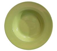 Mikinona French Green Straw Hat Ceramic Pasta Plate Food Plate for Household Dining Easy to Clean Lightweight Salad and Dinner Serving Dish