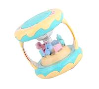 Mikinona Funny Hand Beat Drum with Lamp Light and Music Carousel Design Early Learning for Boy Girl No Battery Required Interactive Sensory Play Gift Random Color