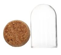 Mikinona Glass Cover Display Box for Collectibles Miniature Storage Case Soft Cork Base for Dolls Antiques and Small Treasures Desktop