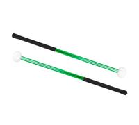 Mikinona Green Felt Head Aluminum Alloy Metal Drumsticks Fixed Pitch Marching Drumsticks Practice Percussion Sticks for Beginners and Boys and Girls