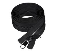 Mikinona Grey Lengthen Double Sided Resin Zipper with Retaining End Durable Sewing Accessories for Tents Sleeping Bags and Crafts Versatile Replacement Zipper for Outdoor Use